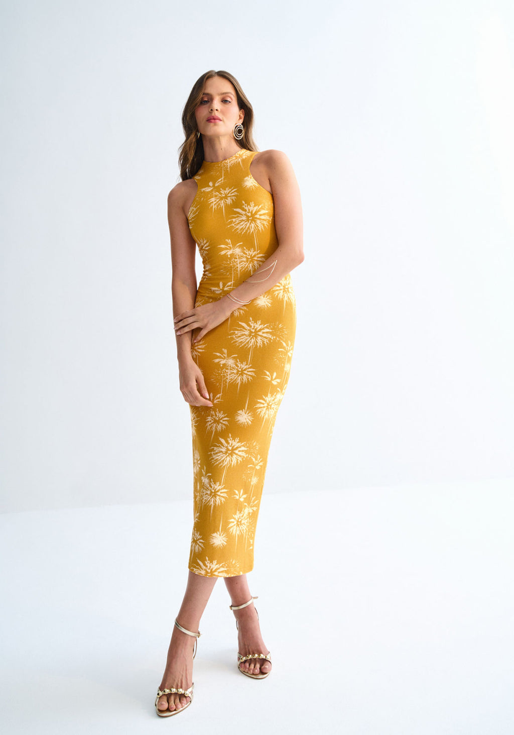 Vestido Midi Halter Neck Estampado Lez A Lez Feminino 3241E