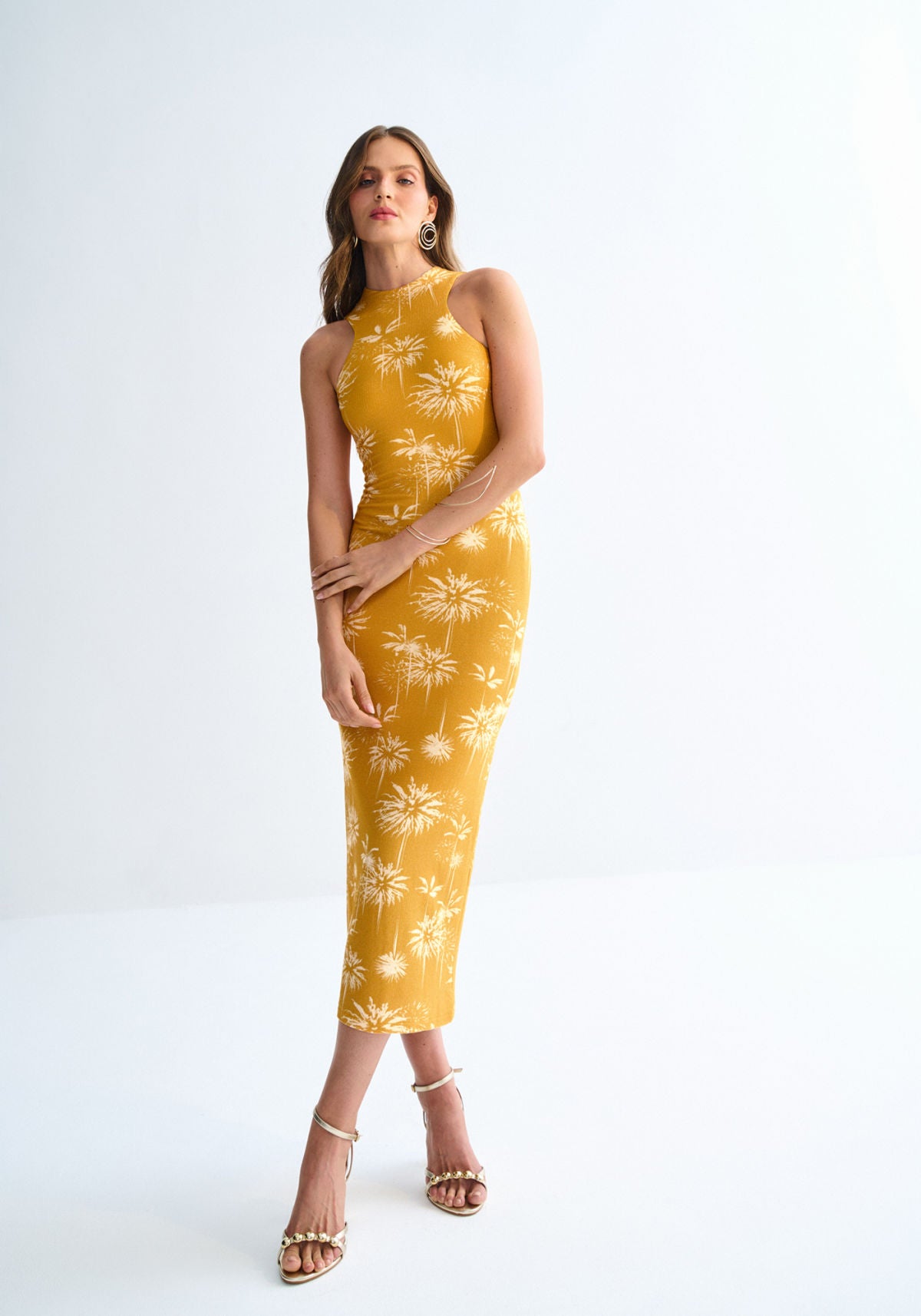 Vestido Midi Halter Neck Estampado Lez A Lez Feminino 3241E