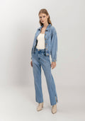 Calça Jeans Reta Cropped Com Fendas Lez A Lez Feminino 1573E