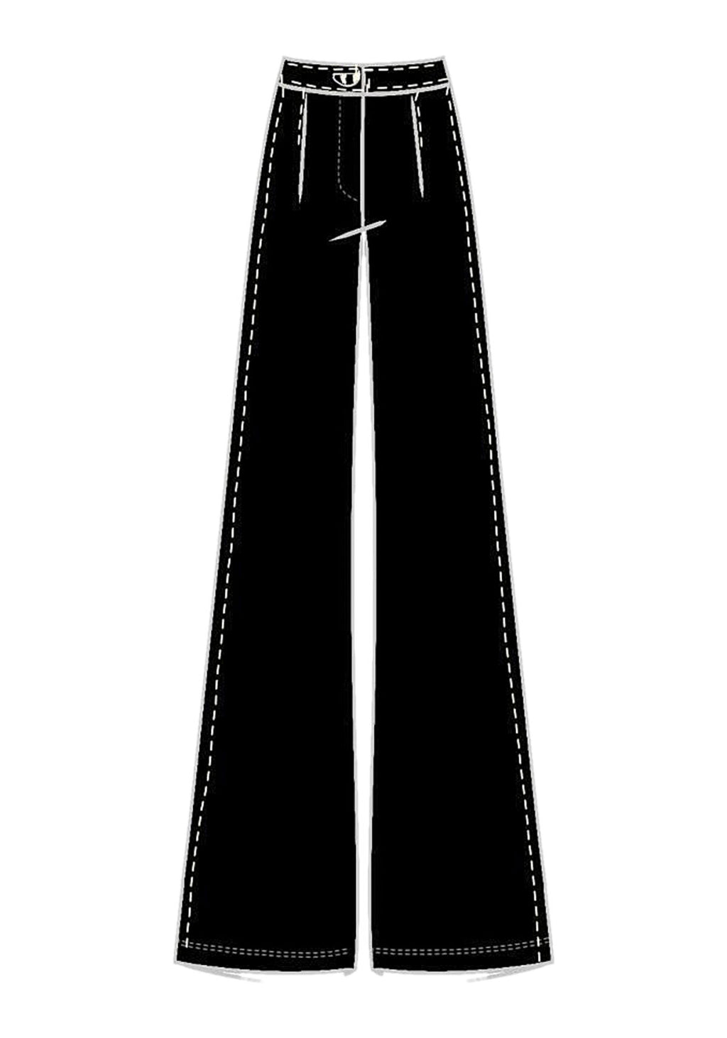 Calça Pantalona De Cintura Alta Lez A Lez Feminino 9566E