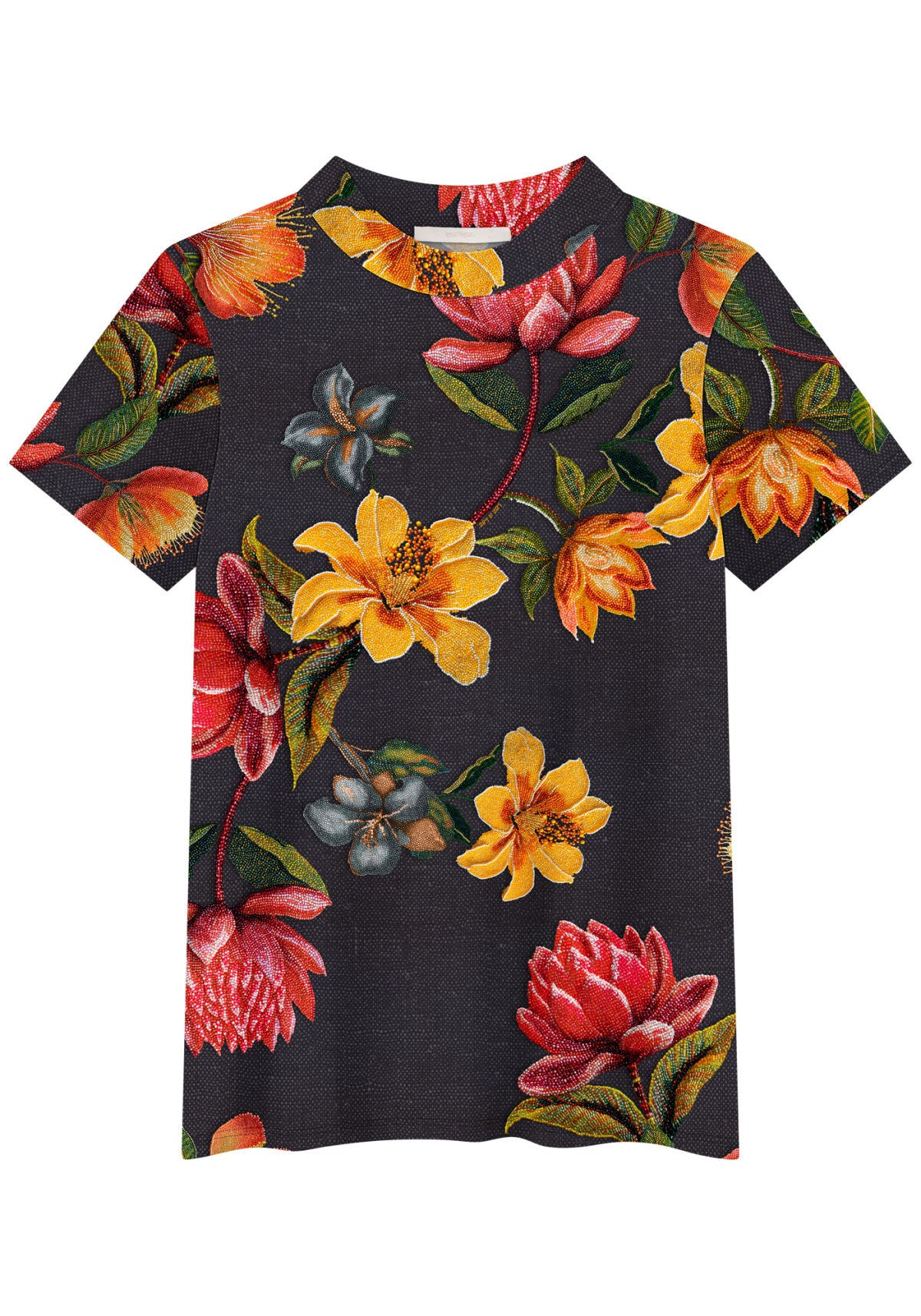 Blusa Estampada De Mangas Curtas Lez A Lez Feminino 7774E