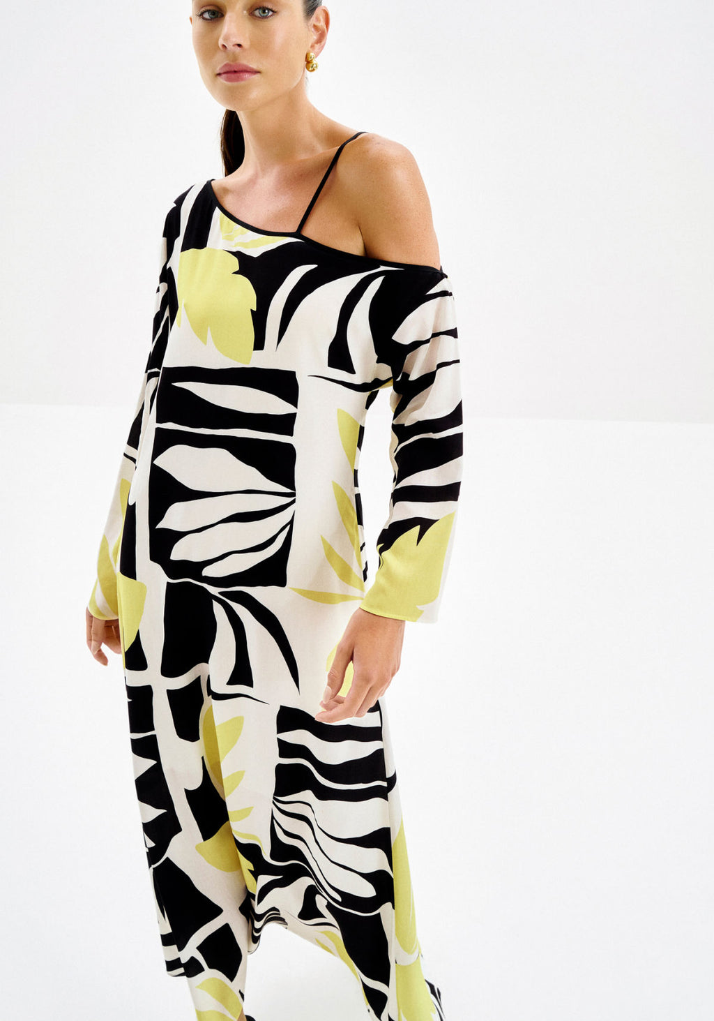 Vestido Midi Estampado com Decote Lez A Lez Feminino 6961L