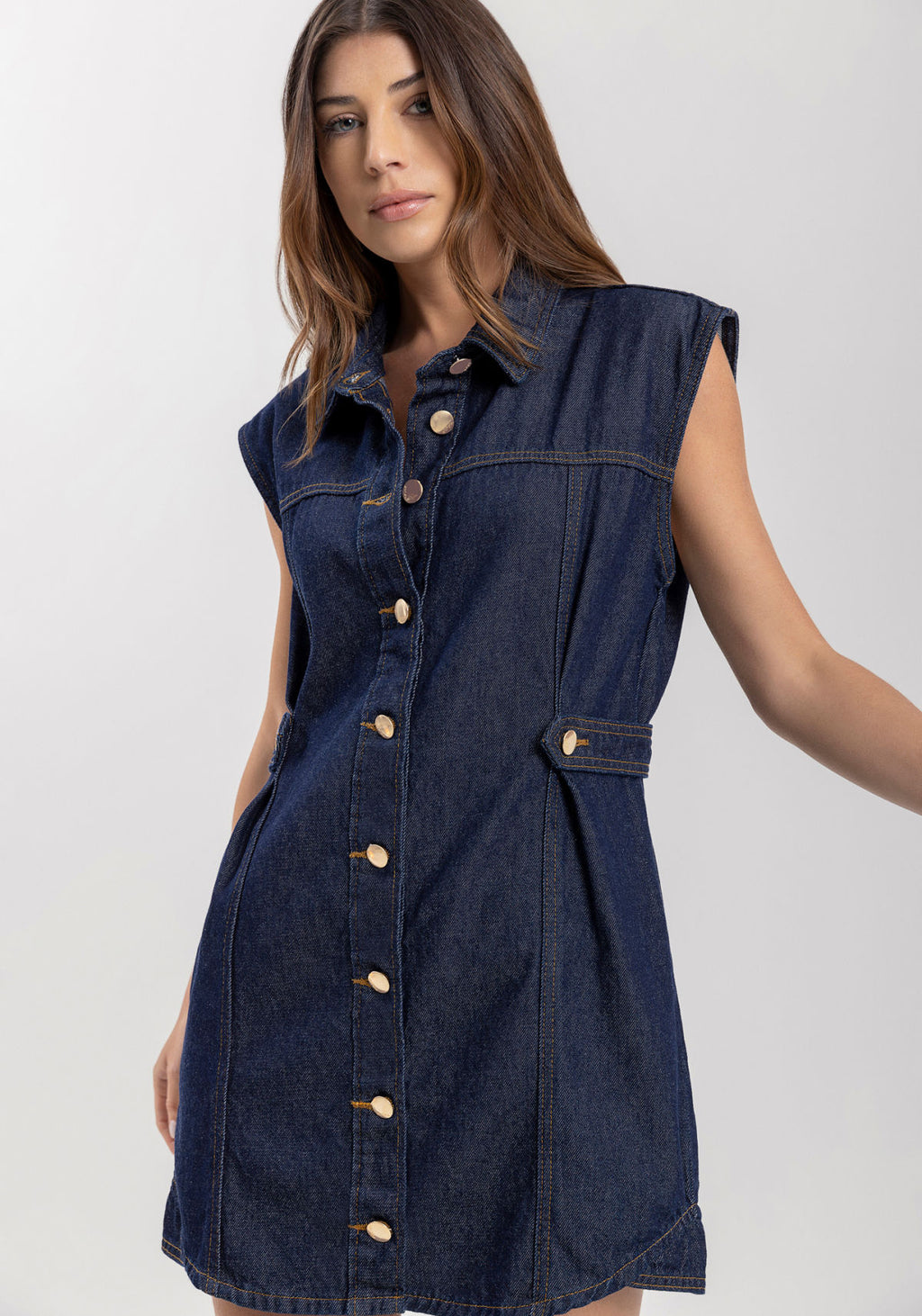 Colete Jeans Alongado Com Botões Lez A Lez Feminino 0832E