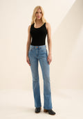 Calça Boot Cut Jeans De Cintura Lez A Lez Feminino 1620E