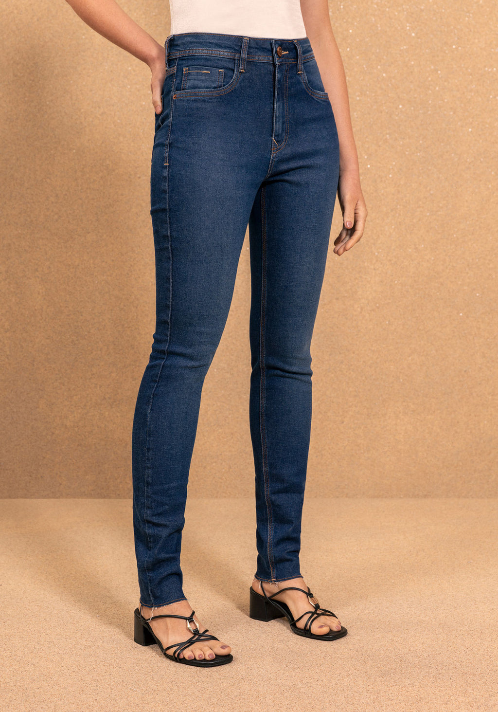 Calça Jeans Skinny De Cintura Alta Lez A Lez Feminino 2256E