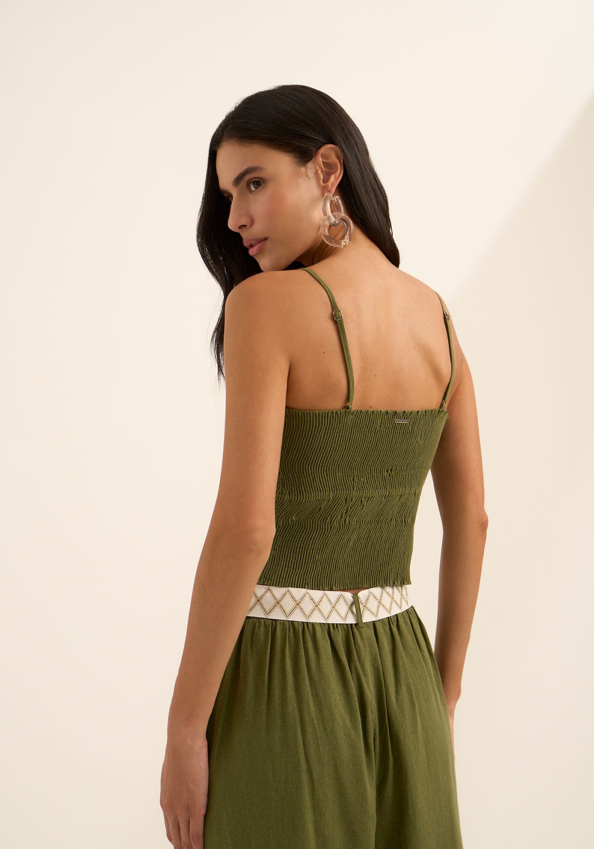 Blusa De Alças Finas Com Linho Lez A Lez Feminino 9140E
