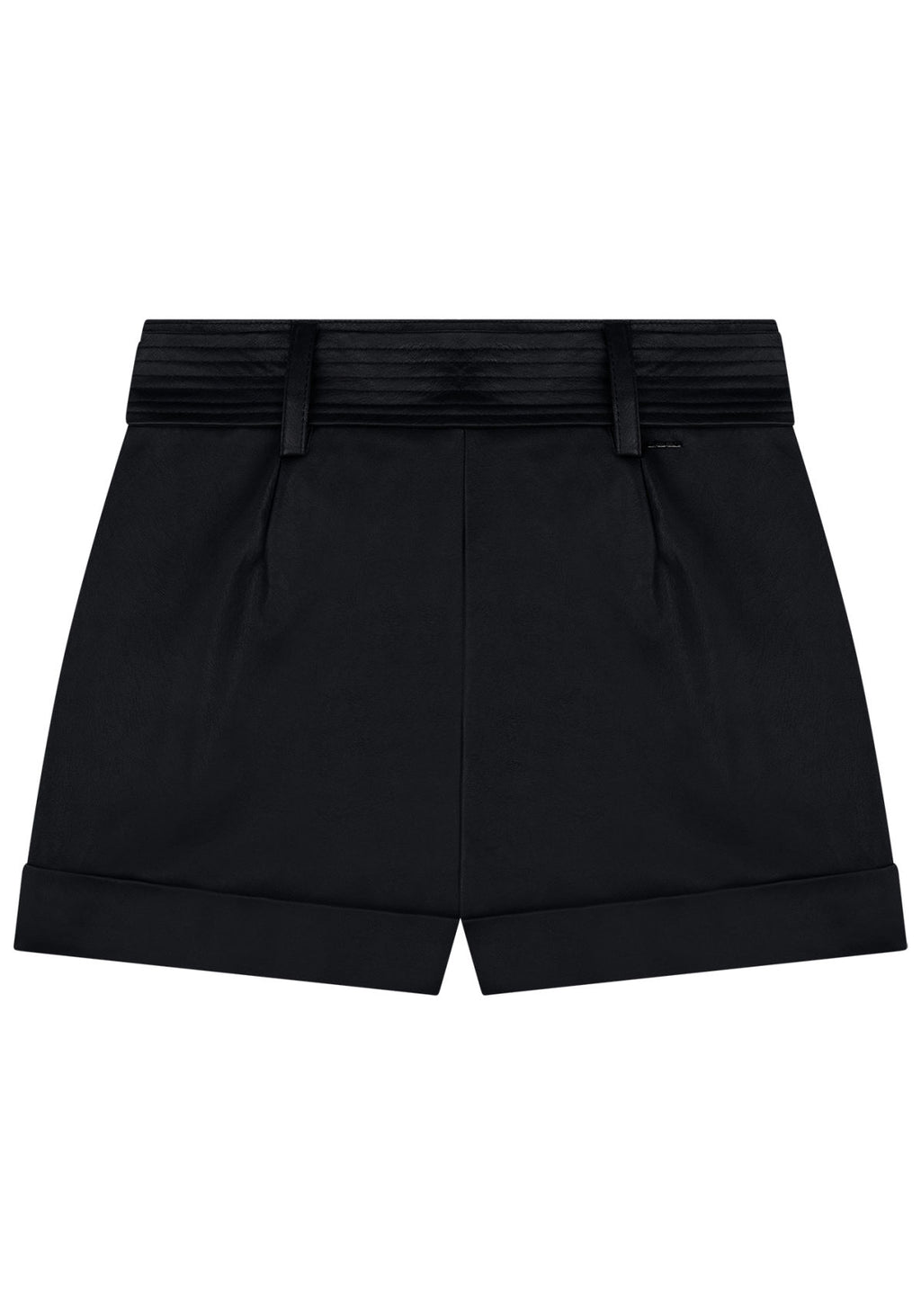 Shorts Cintura Alta em PU com Cinto Lez A Lez Feminino 6673L