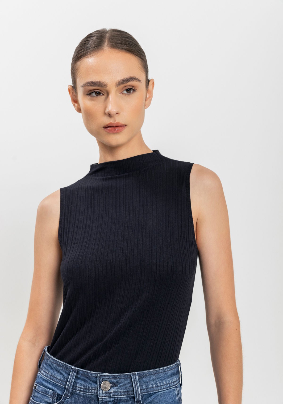 Blusa Básica Em Malha Canelada Lez A Lez Feminino 7124E