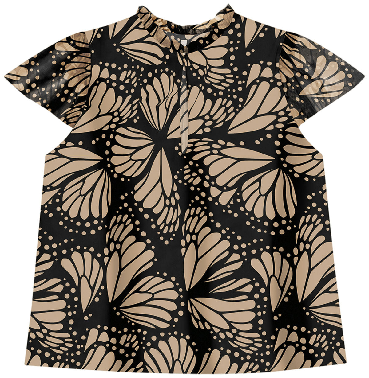 Blusa Estampada com Manga em Tule Lez A Lez Feminino 7314L