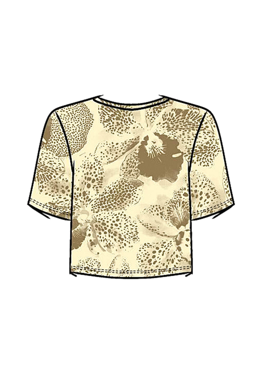 Blusa De Mangas Curtas Com Lurex Lez A Lez Feminino 9498E
