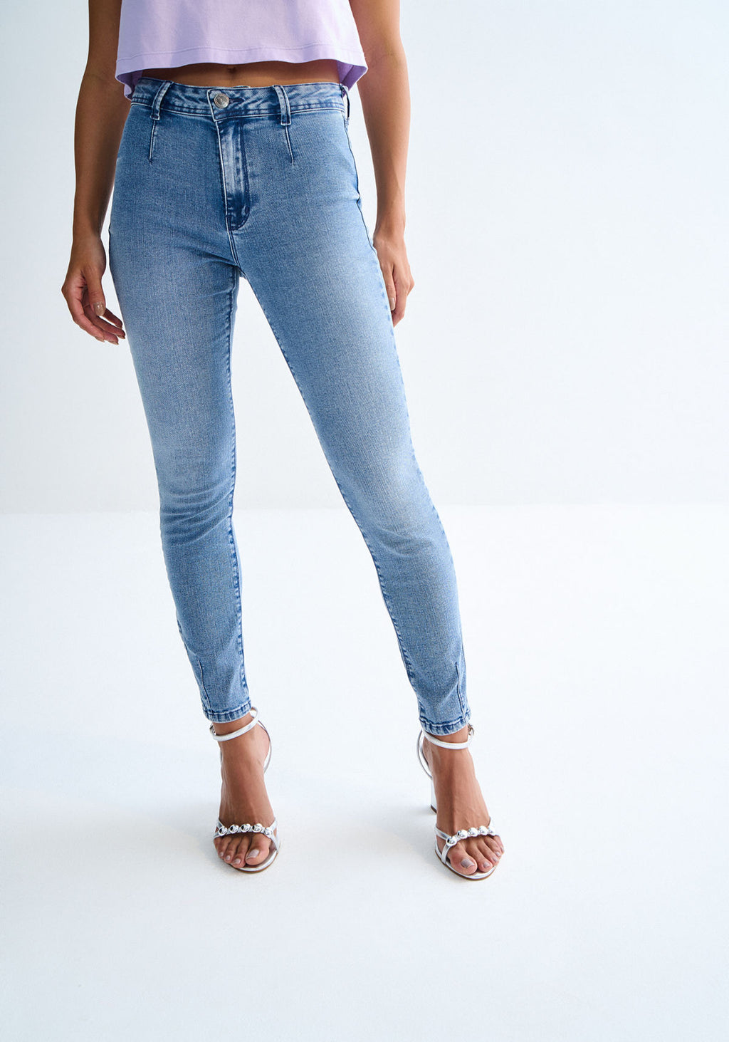 Calça Jeans Jegging Cropped Cintura Lez A Lez Feminino 0005E