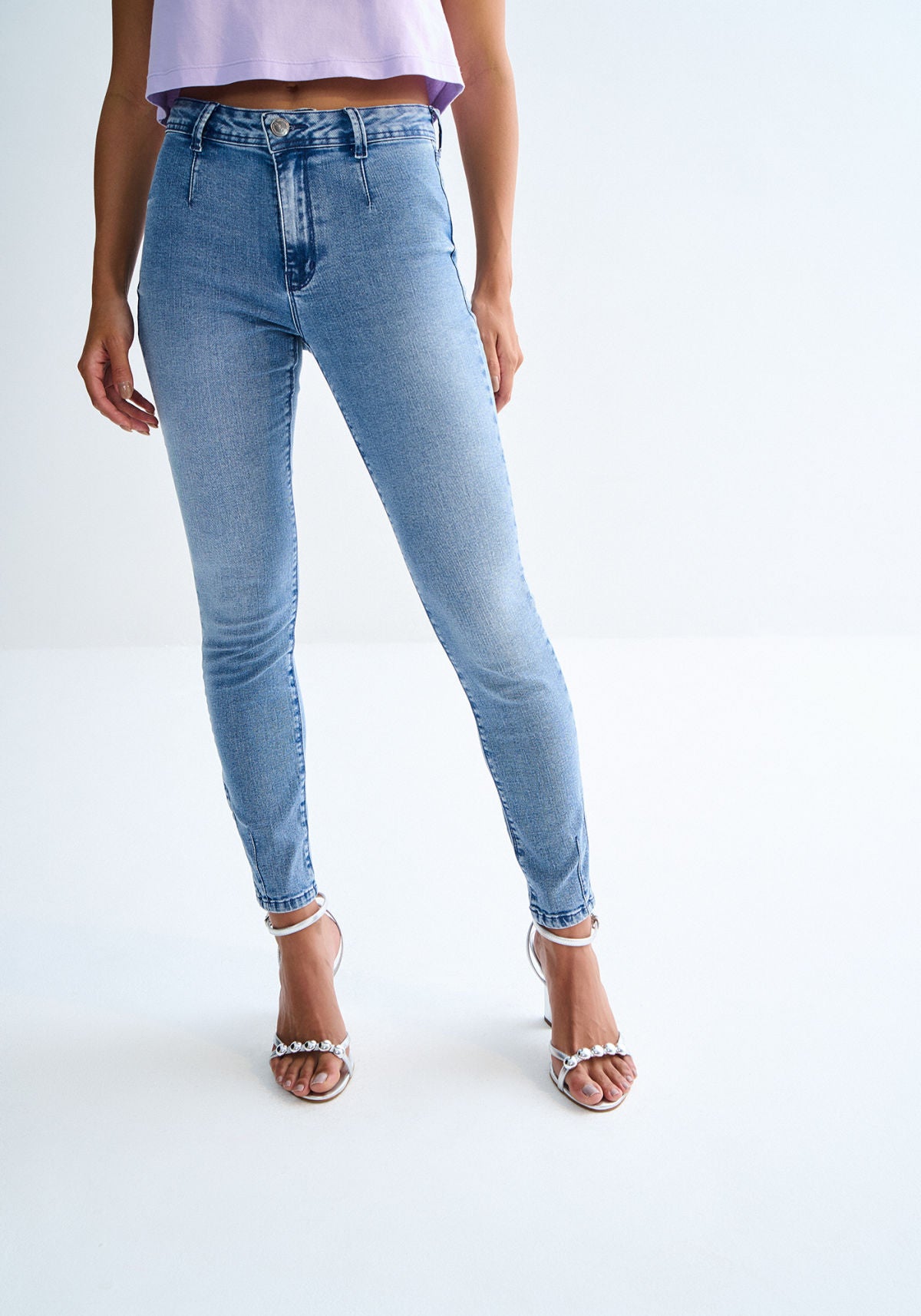 Calça Jeans Jegging Cropped Cintura Lez A Lez Feminino 0005E