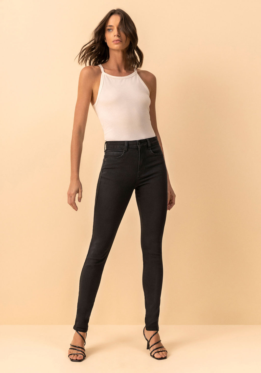 Calça Jeans Skinny Preta Lez A Lez Feminino 1591E