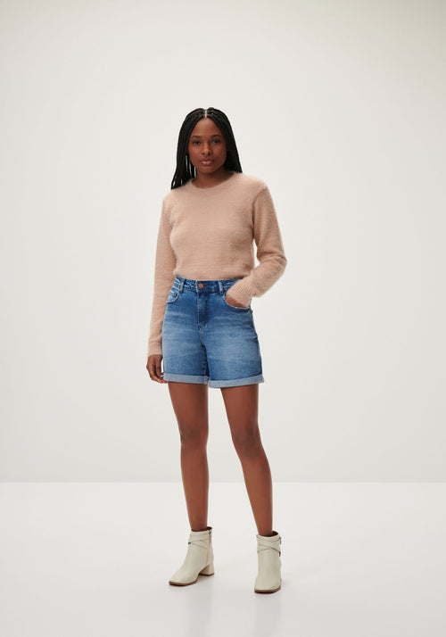 Bermuda Jeans Boyfriend Lez A Lez Feminino 7881L