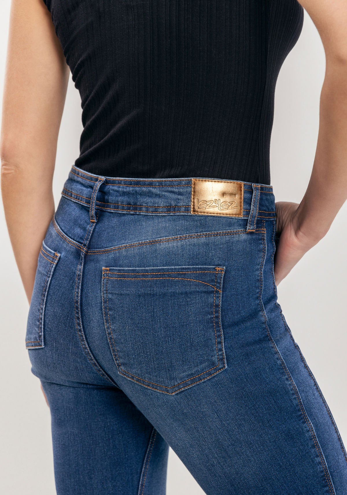 Calça Jeans Jegging Com Nervuras Lez A Lez Feminino 1517E