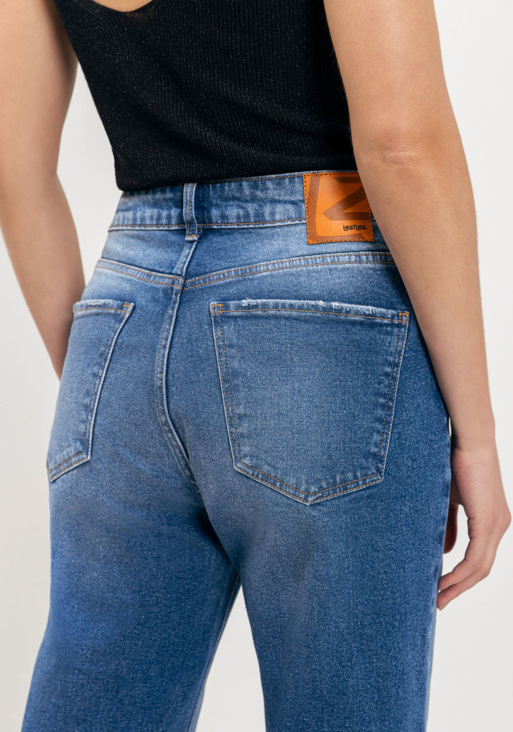 Calça Reta Jeans Com Elastano Lez A Lez Feminino 1538E