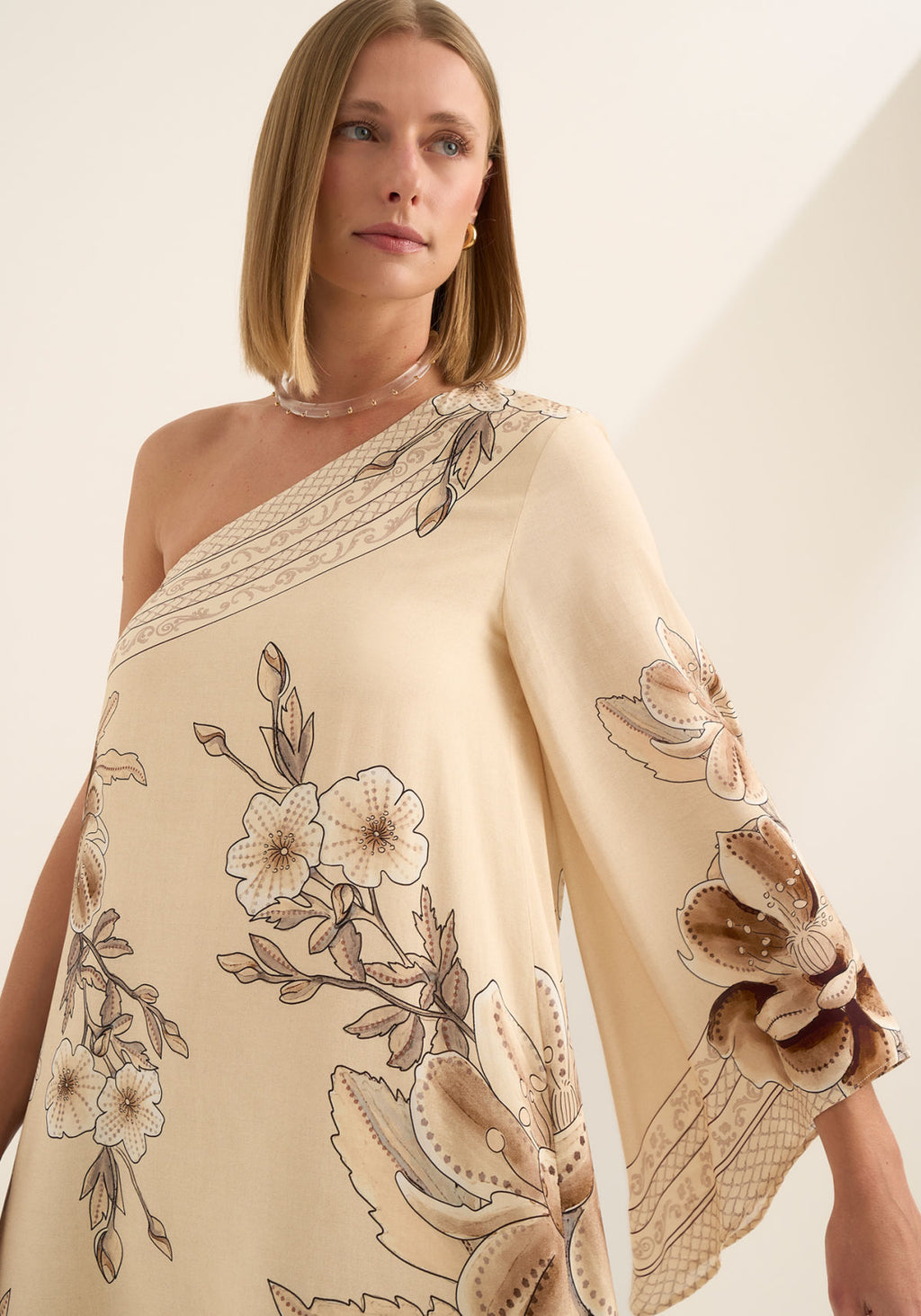 Vestido Curto Com Manga Única Lez A Lez Feminino 9578E