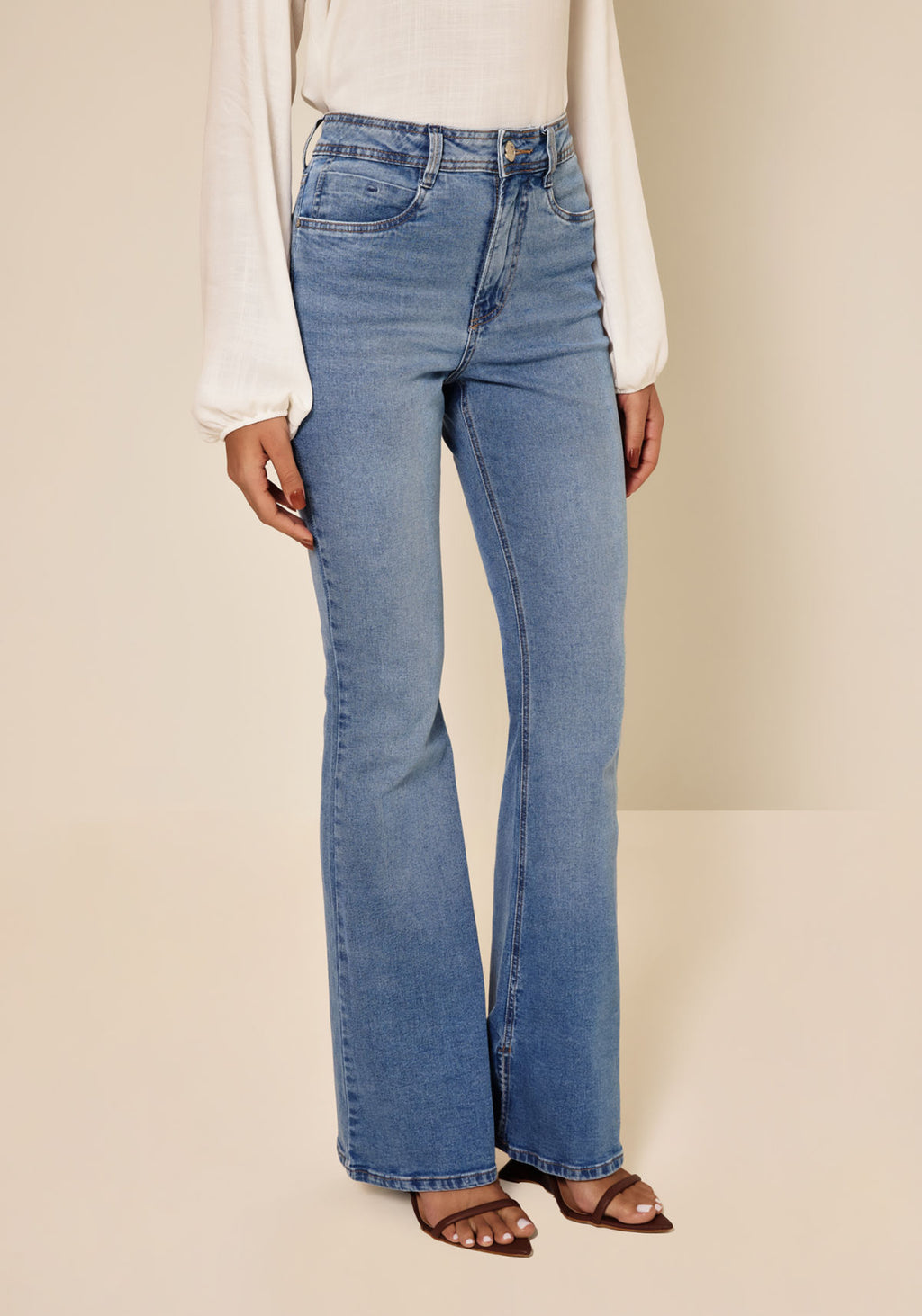 Calça Jeans Flare De Cintura Alta Lez A Lez Feminino 0926E