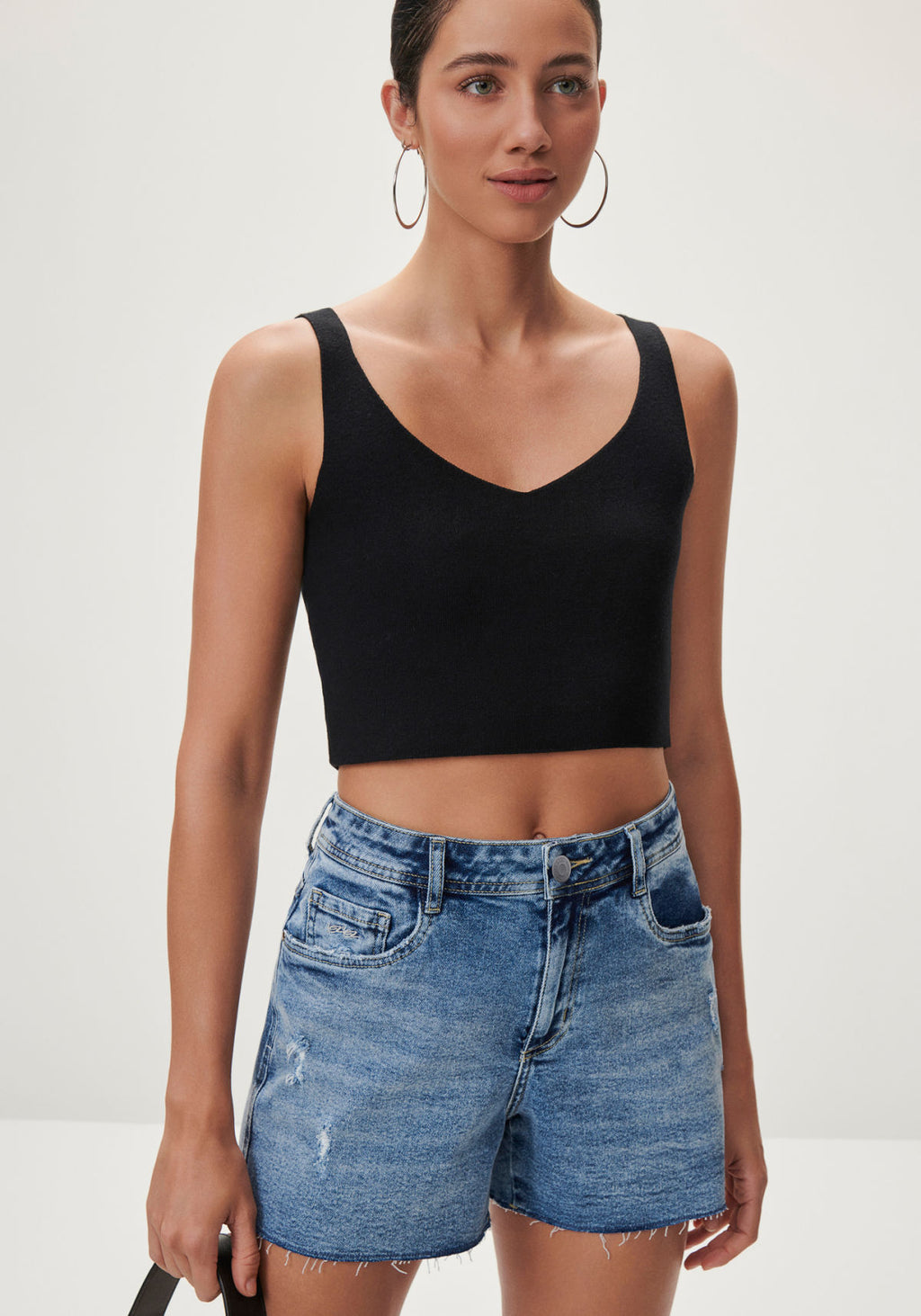 Shorts Jeans Boyfriend com Bordado Lez A Lez Feminino 7979L