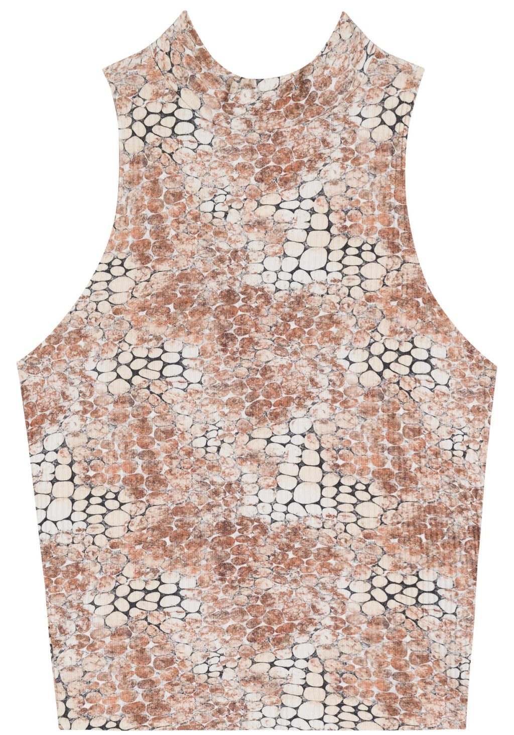 Blusa Estampada Sem Mangas Com Gola Lez A Lez Feminino 7123E