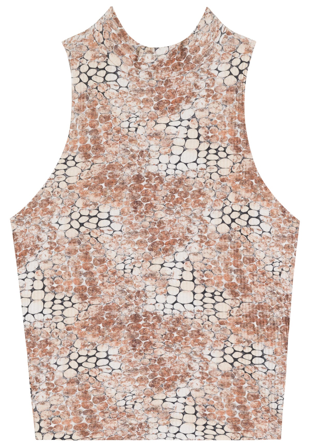 Blusa Estampada Sem Mangas Com Gola Lez A Lez Feminino 7123E