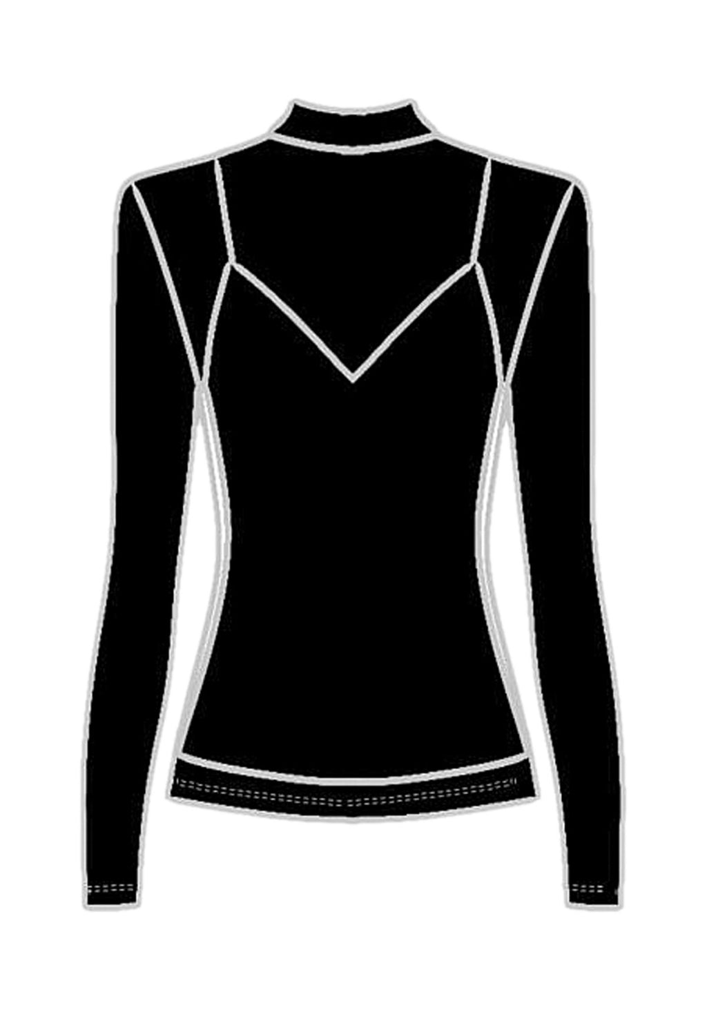 Blusa De Mangas Longas Em Tule Lez A Lez Feminino 9553E