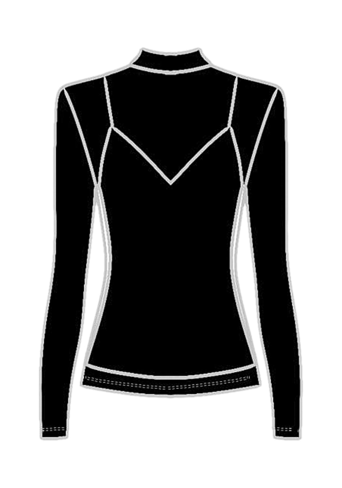 Blusa De Mangas Longas Em Tule Lez A Lez Feminino 9553E
