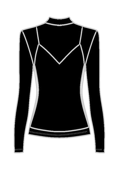 Blusa De Mangas Longas Em Tule Lez A Lez Feminino 9553E