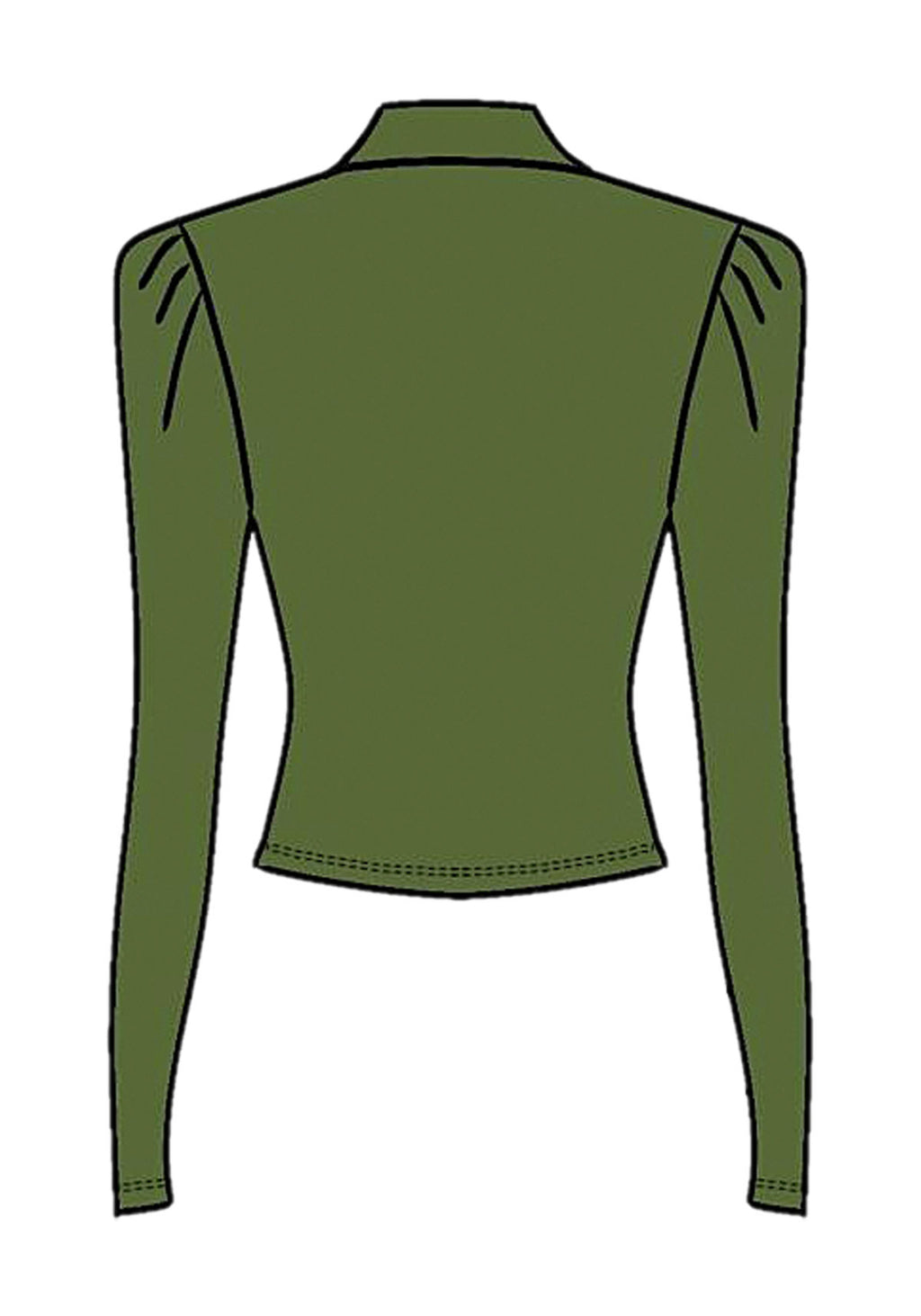 Blusa De Mangas Longas Com Gola Lez A Lez Feminino 9137E