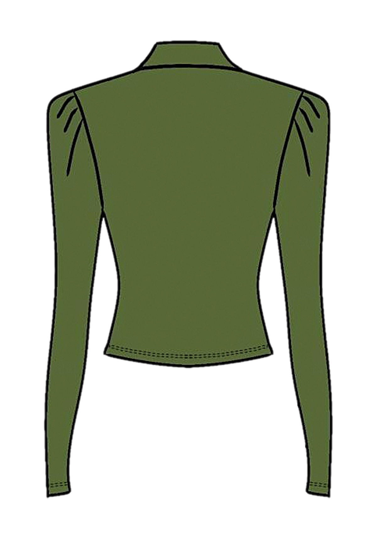 Blusa De Mangas Longas Com Gola Lez A Lez Feminino 9137E