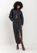 Saia Jeans Longa Com Fenda Lez A Lez Feminino 1572E