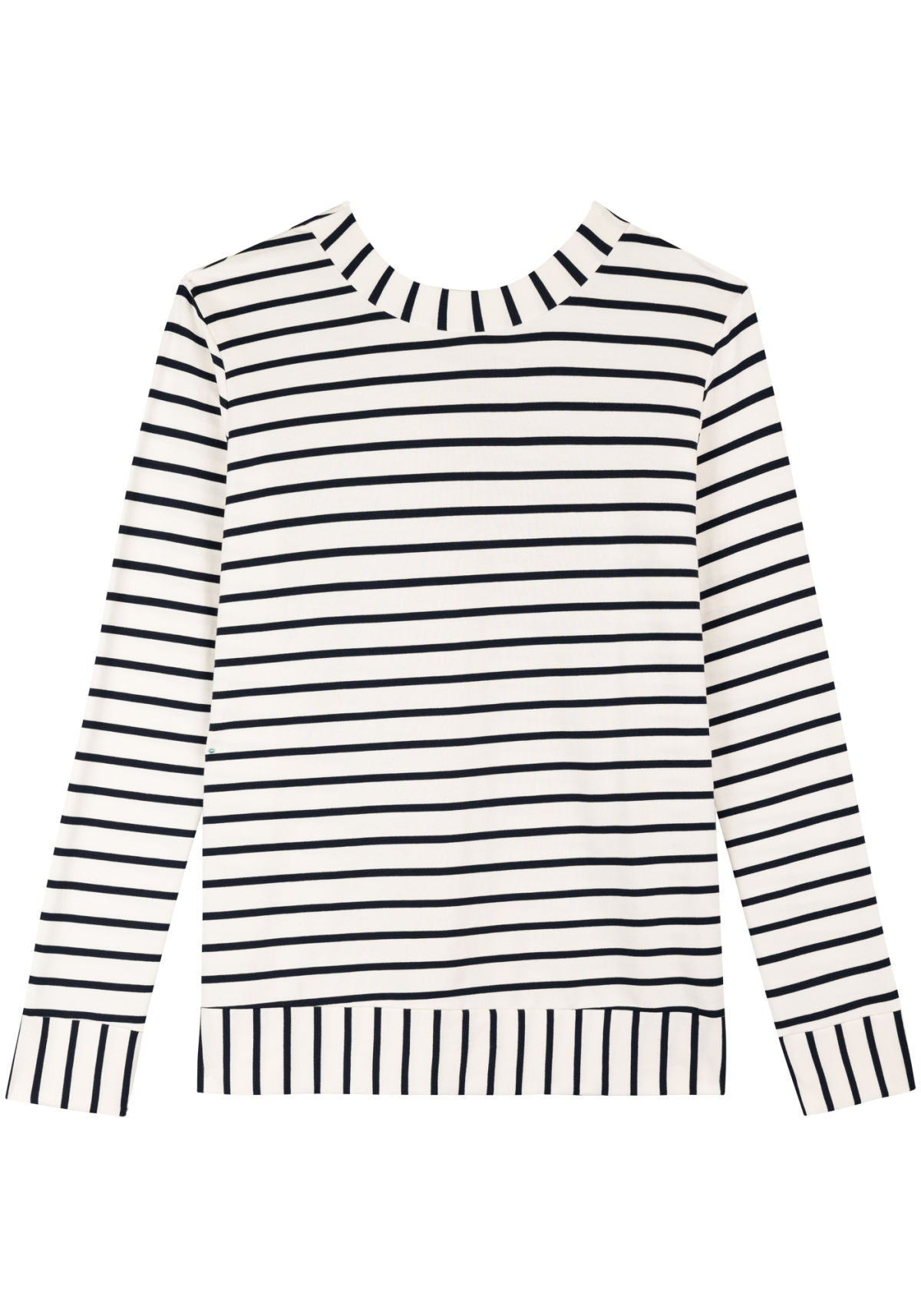 Blusa Listrada De Mangas Longas Lez A Lez Feminino 7148E