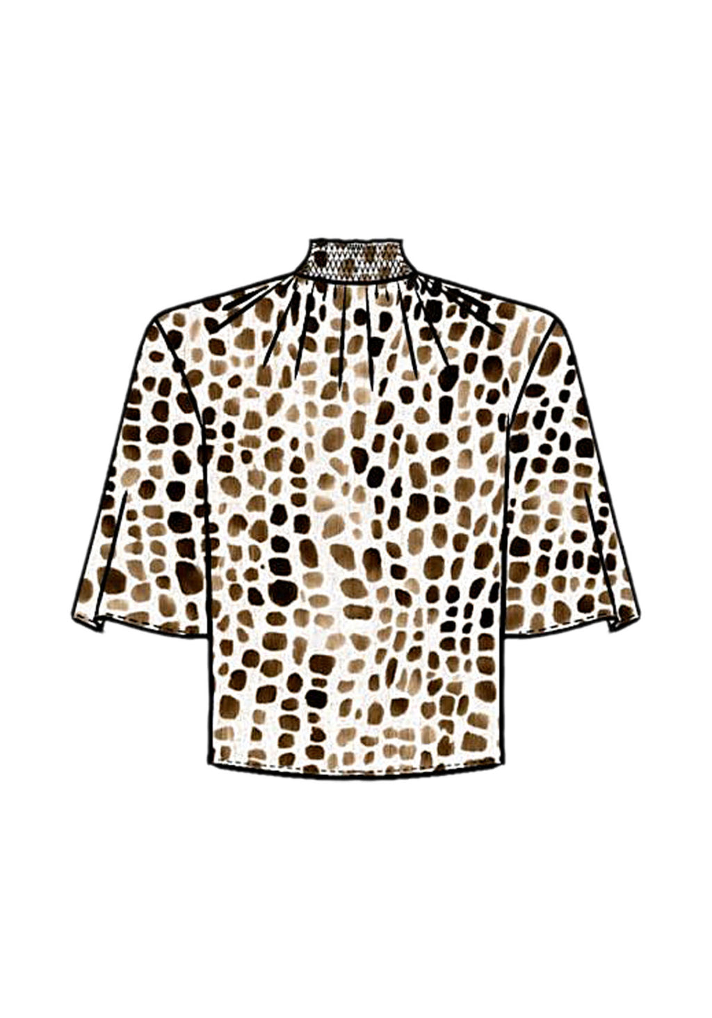 Blusa De Mangas Amplas Com Gola Lez A Lez Feminino 9497E