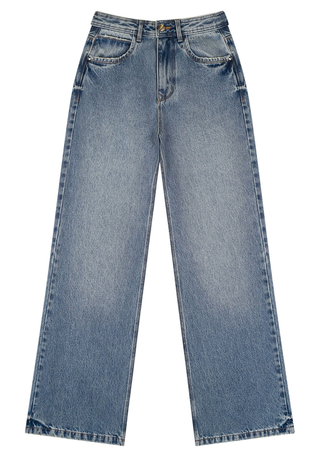 Calça Wide Leg Jeans Com Cintura Lez A Lez Feminino 1548E