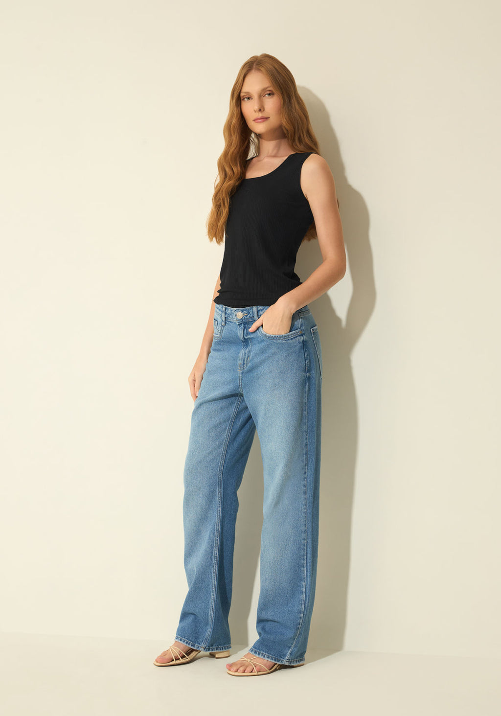 Blusa Regata Básica Com Bordado Lez A Lez Feminino 5071E