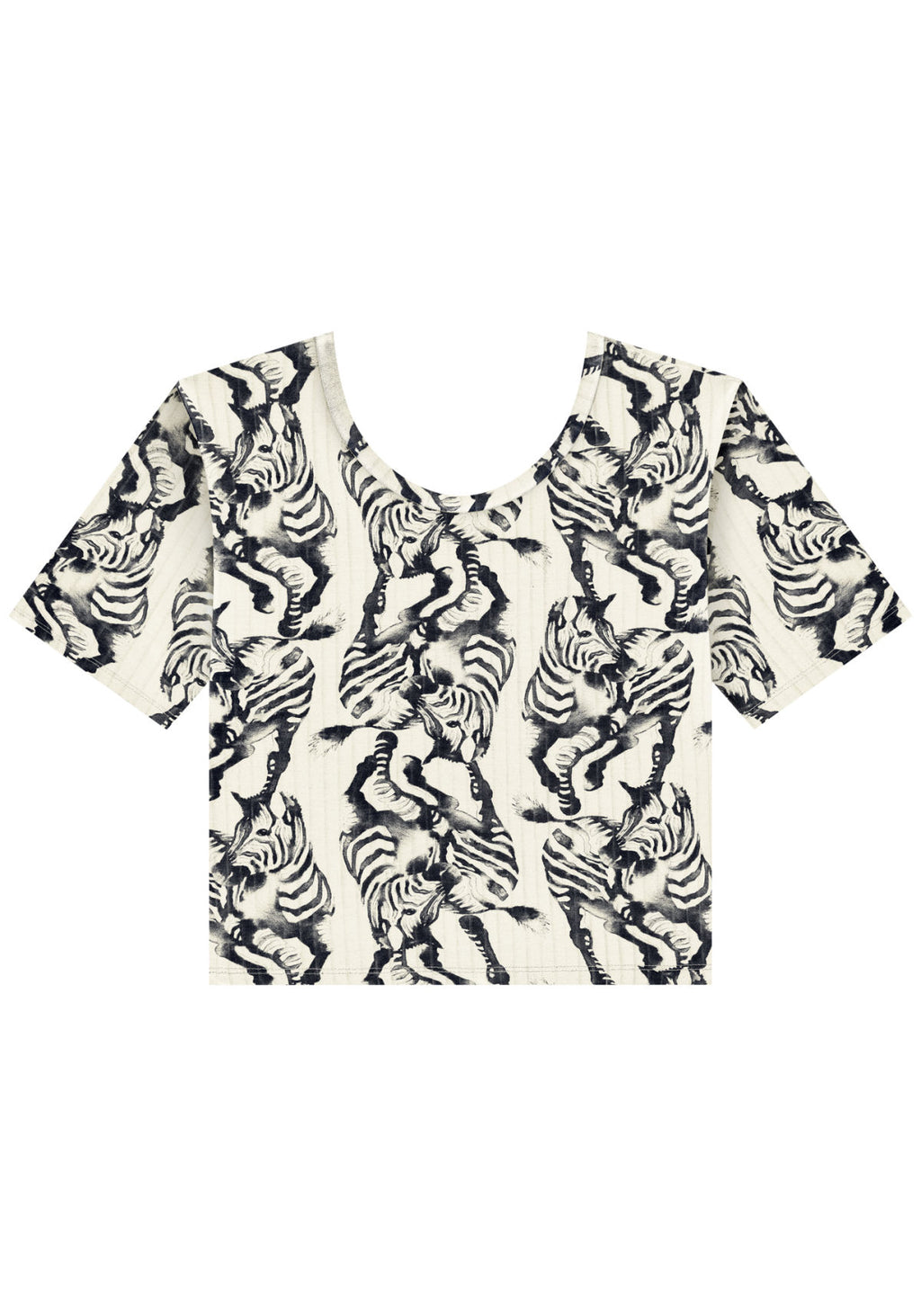 Blusa Curta Estampada Em Malha Lez A Lez Feminino 9042E