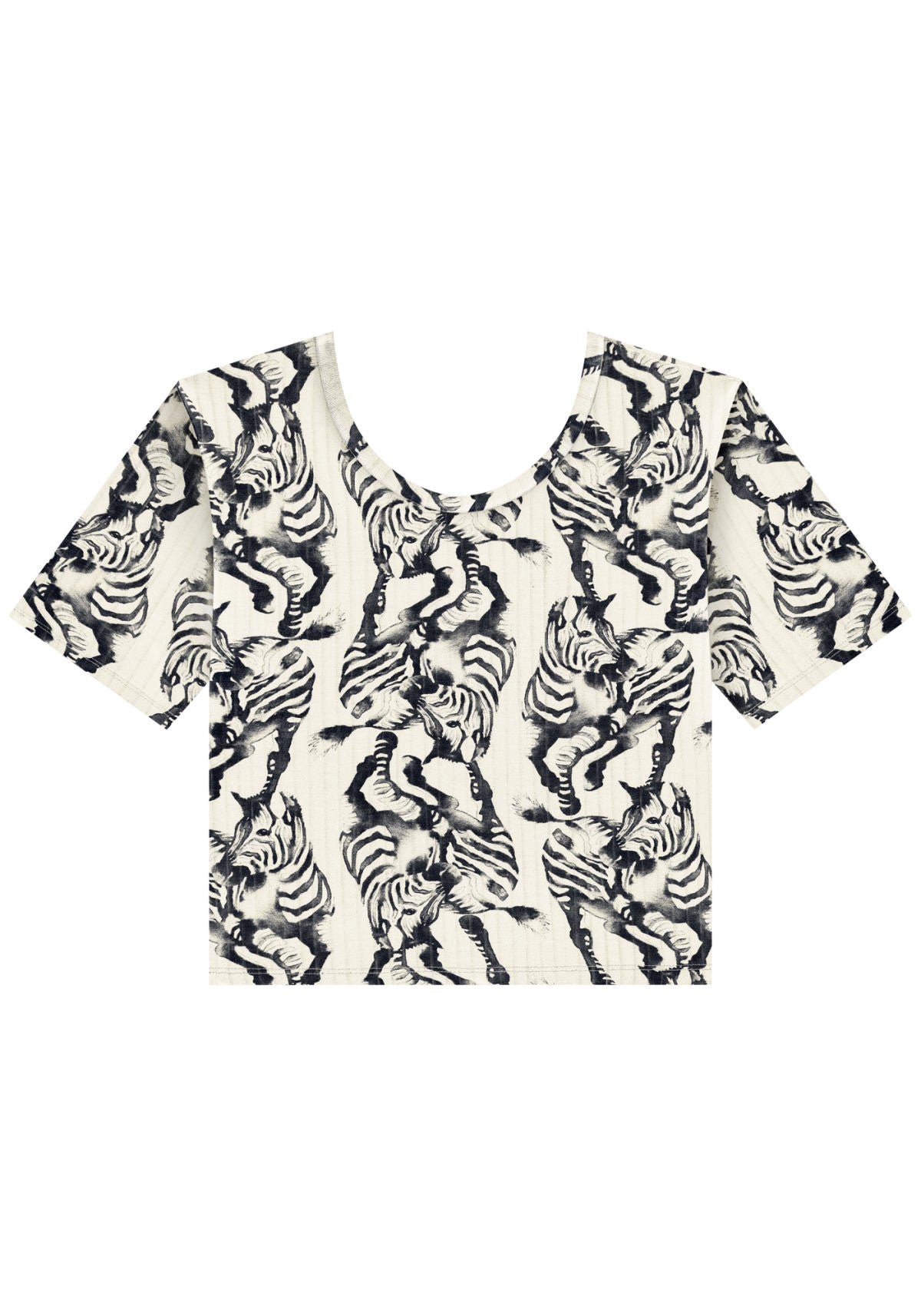 Blusa Curta Estampada Em Malha Lez A Lez Feminino 9042E