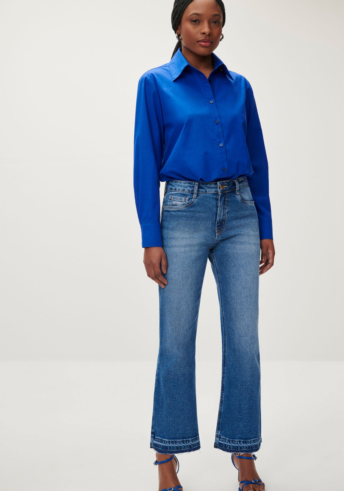 Calça Jeans Flare Cropped Lez A Lez Feminino 7891L