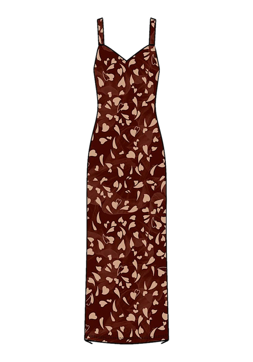 Vestido Midi De Alças Com Decote Lez A Lez Feminino 9149E