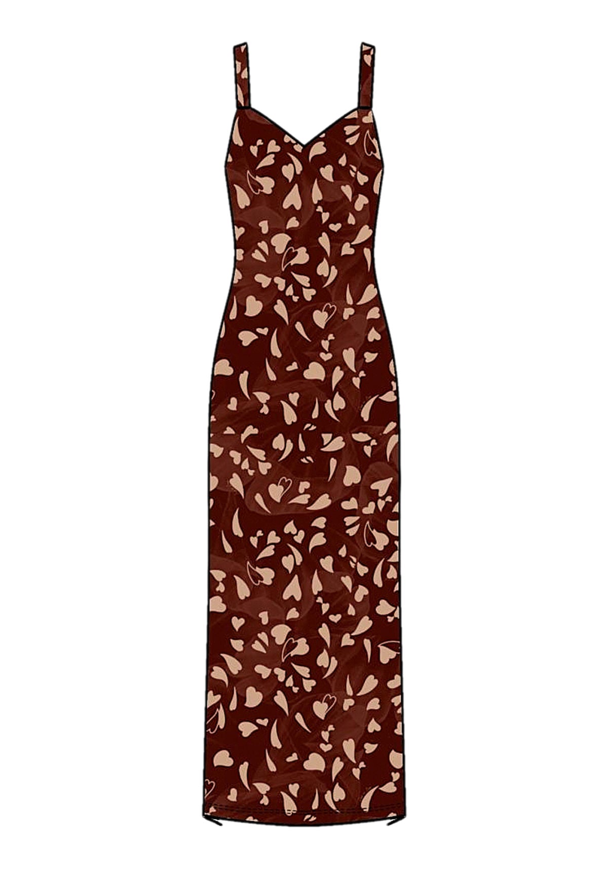 Vestido Midi De Alças Com Decote Lez A Lez Feminino 9149E
