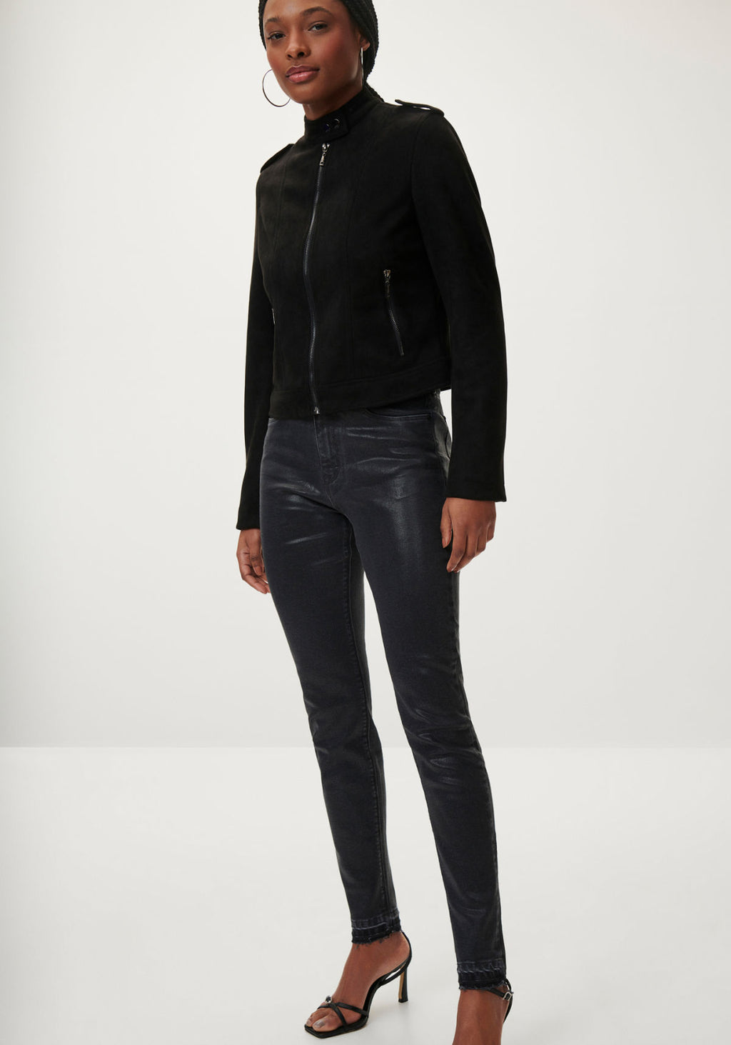 Calça Jeans Skinny Cropped Preta Lez A Lez Feminino 7929L
