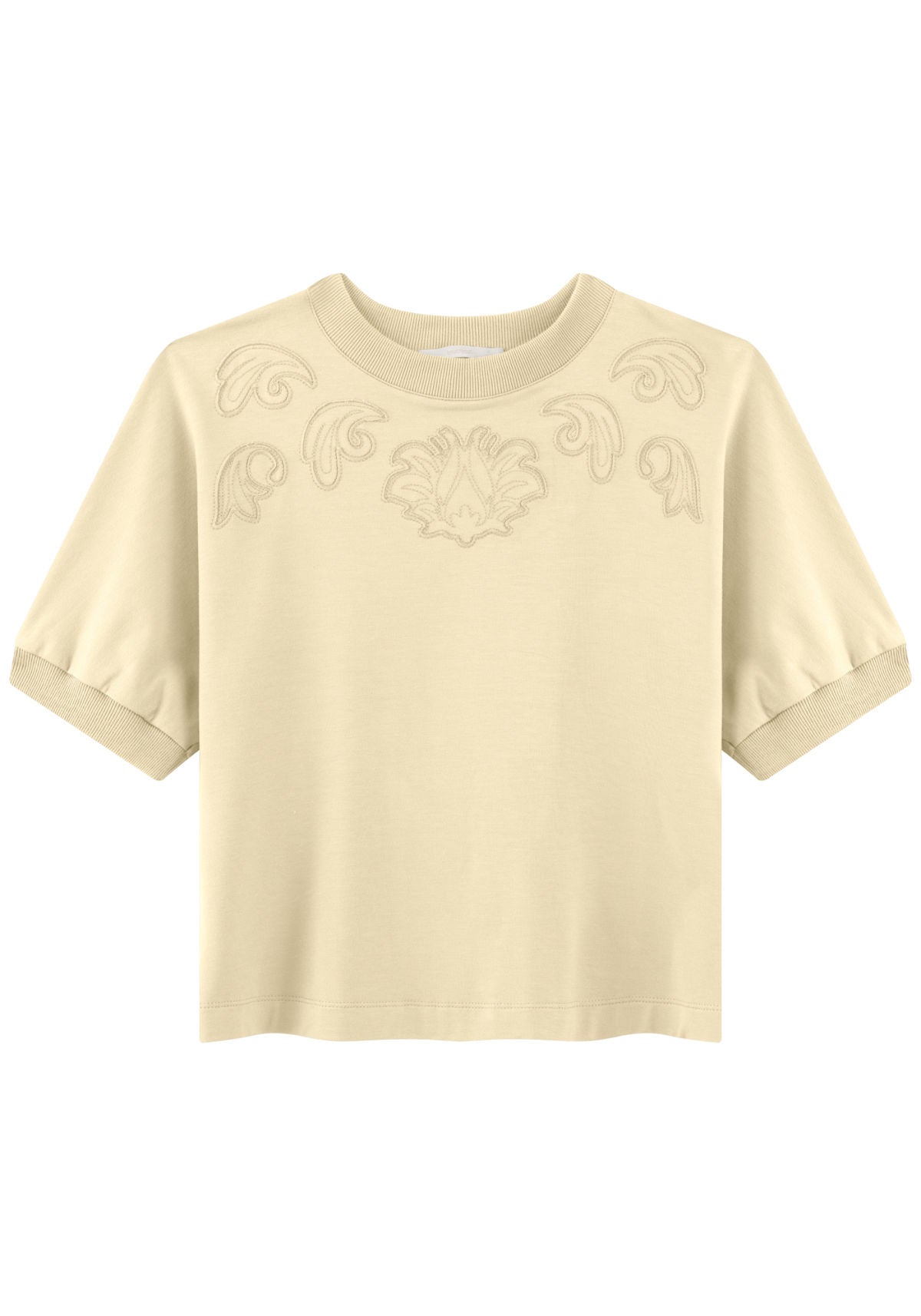 T-shirt Com Bordados Em Moletom Lez a Lez Feminino 7386E