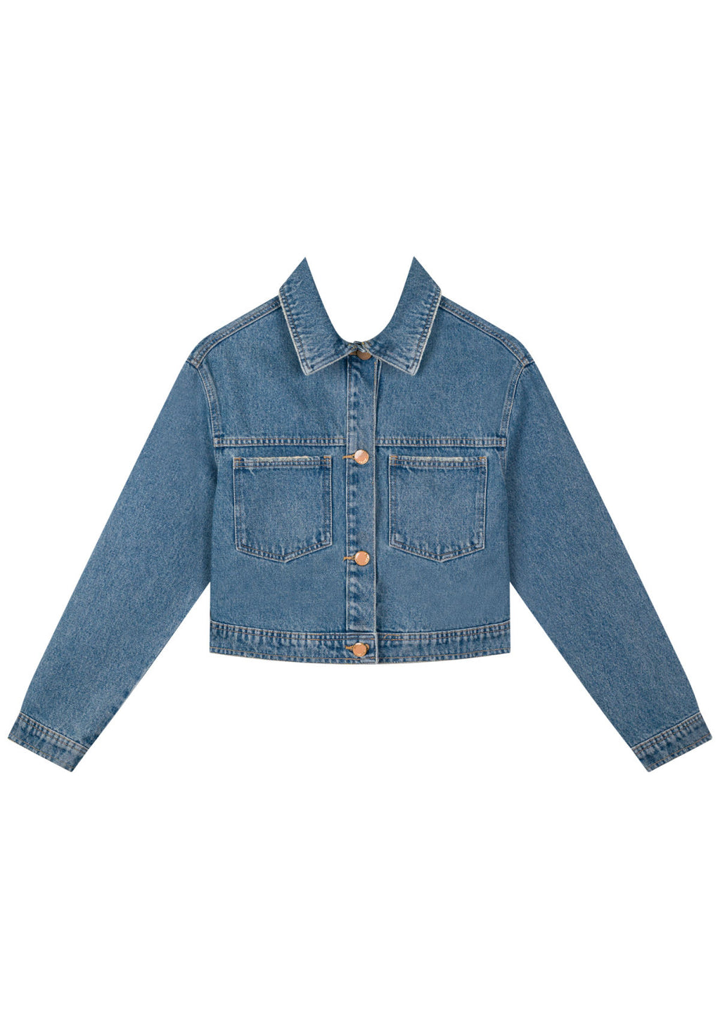 Jaqueta Jeans Com Bolsos E Maxi Lez A Lez Feminino 0177E