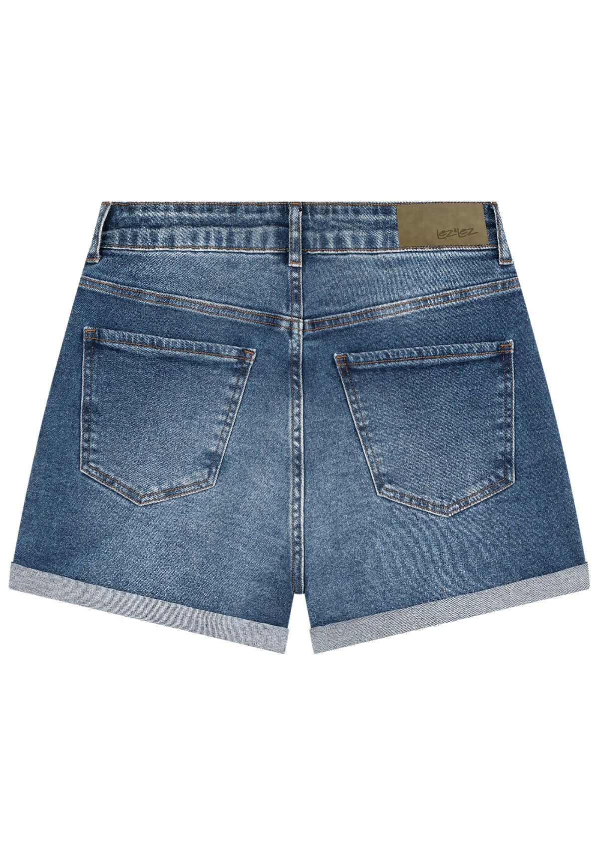 Shorts Jeans Mom Super Alto Lez A Lez Feminino 7973L
