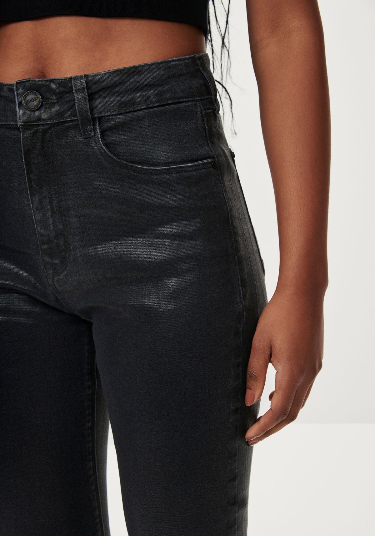 Calça Jeans Skinny Cropped Preta Lez A Lez Feminino 7929L