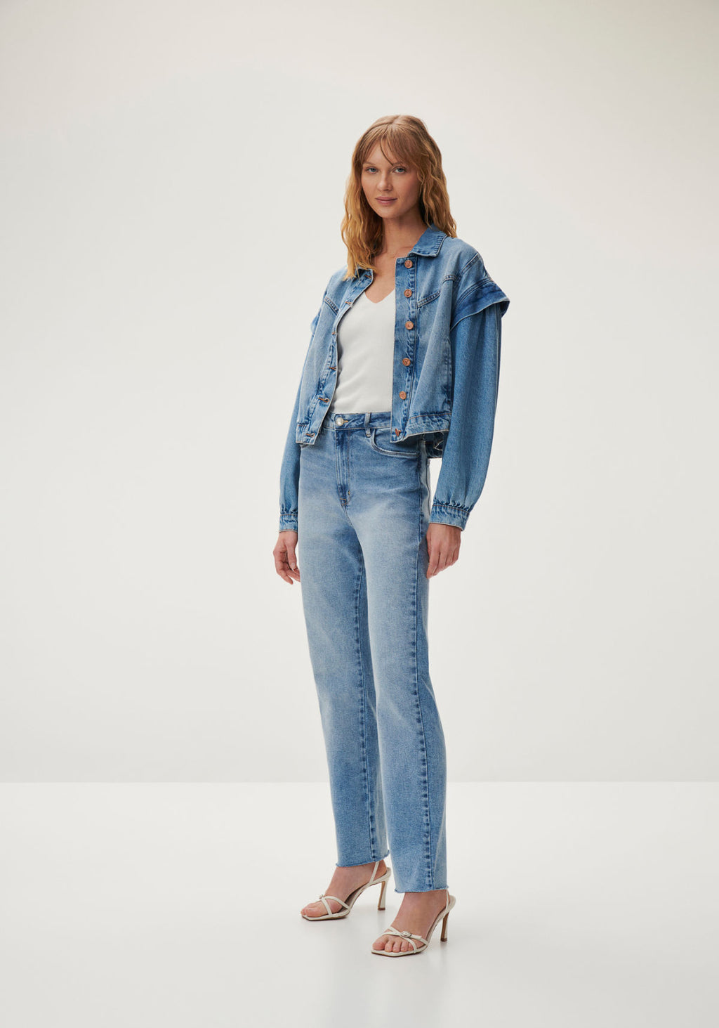 Calça Jeans Reta Cropped Lez A Lez Feminino 7995L