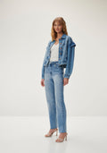 Calça Jeans Reta Cropped Lez A Lez Feminino 7995L