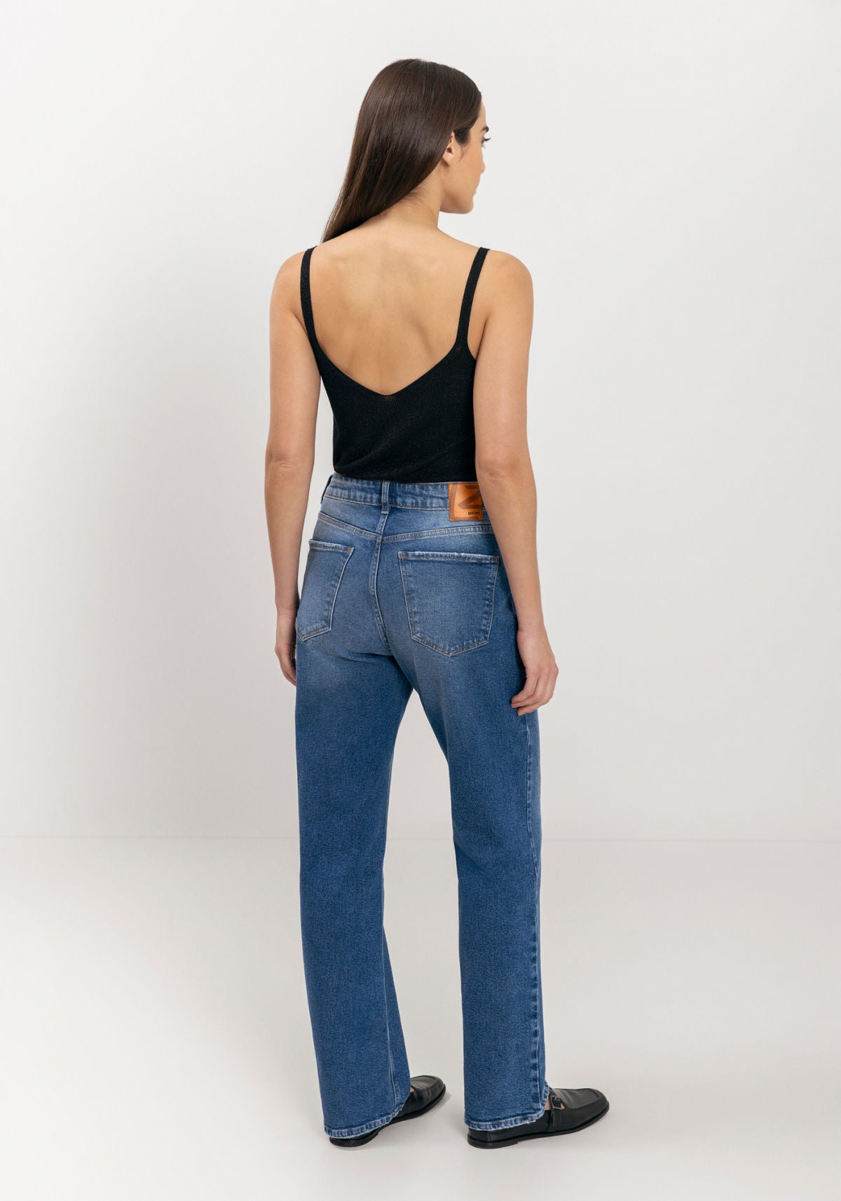Calça Reta Jeans Com Elastano Lez A Lez Feminino 1538E