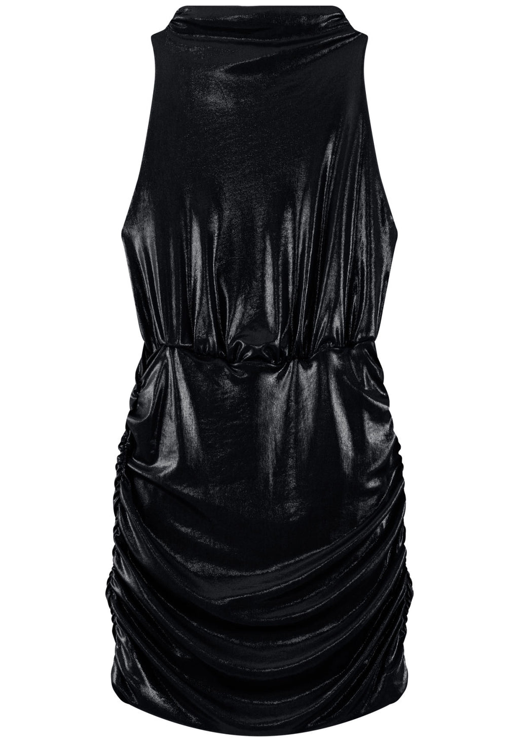 Vestido Curto Drapeado Com Gola Lez A Lez Feminino 7735E