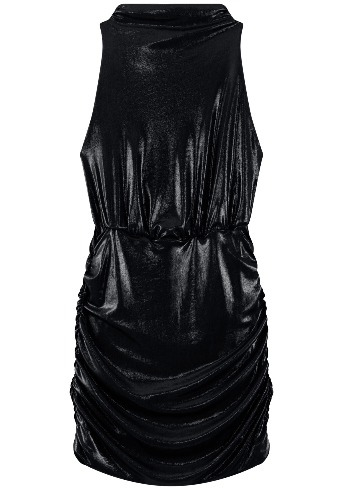 Vestido Curto Drapeado Com Gola Lez A Lez Feminino 7735E